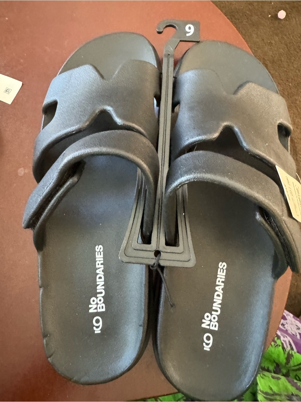 No Boundaries Black Double-Strap Slide Sandals